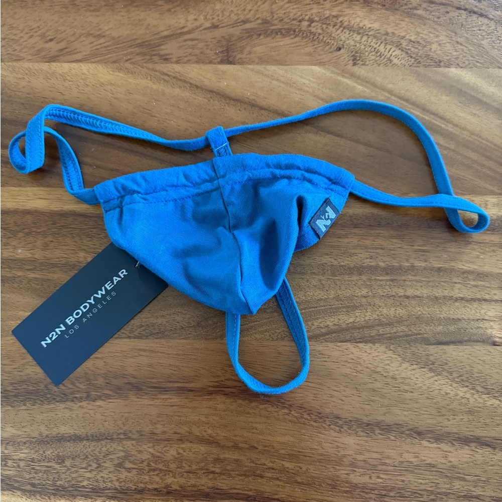 NWT N2N Bodywear Essential Pocket String Thong in Teal, L - Picture 4 of 5
